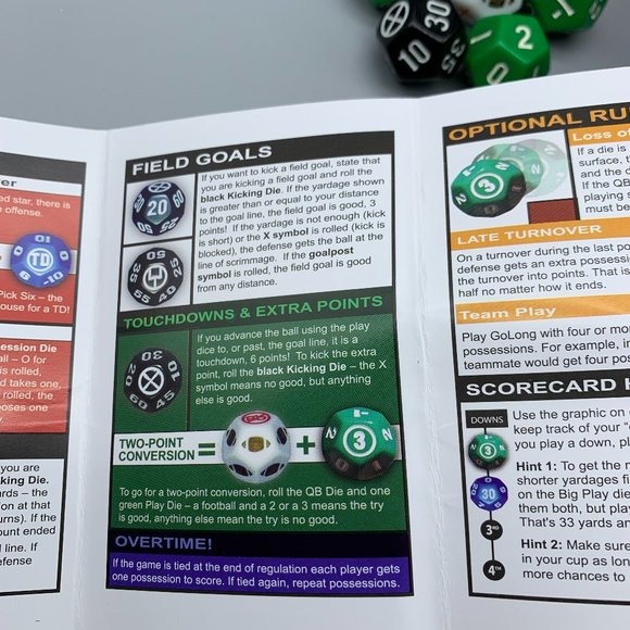 Go LOng! Football Dice Game Travel Edition Zobmondo 2012 Family Fun - Picture 11 of 11